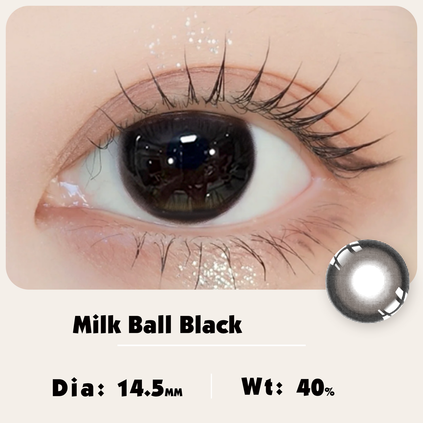 Milk Ball Black DIA:14.5 GDIA:13.6